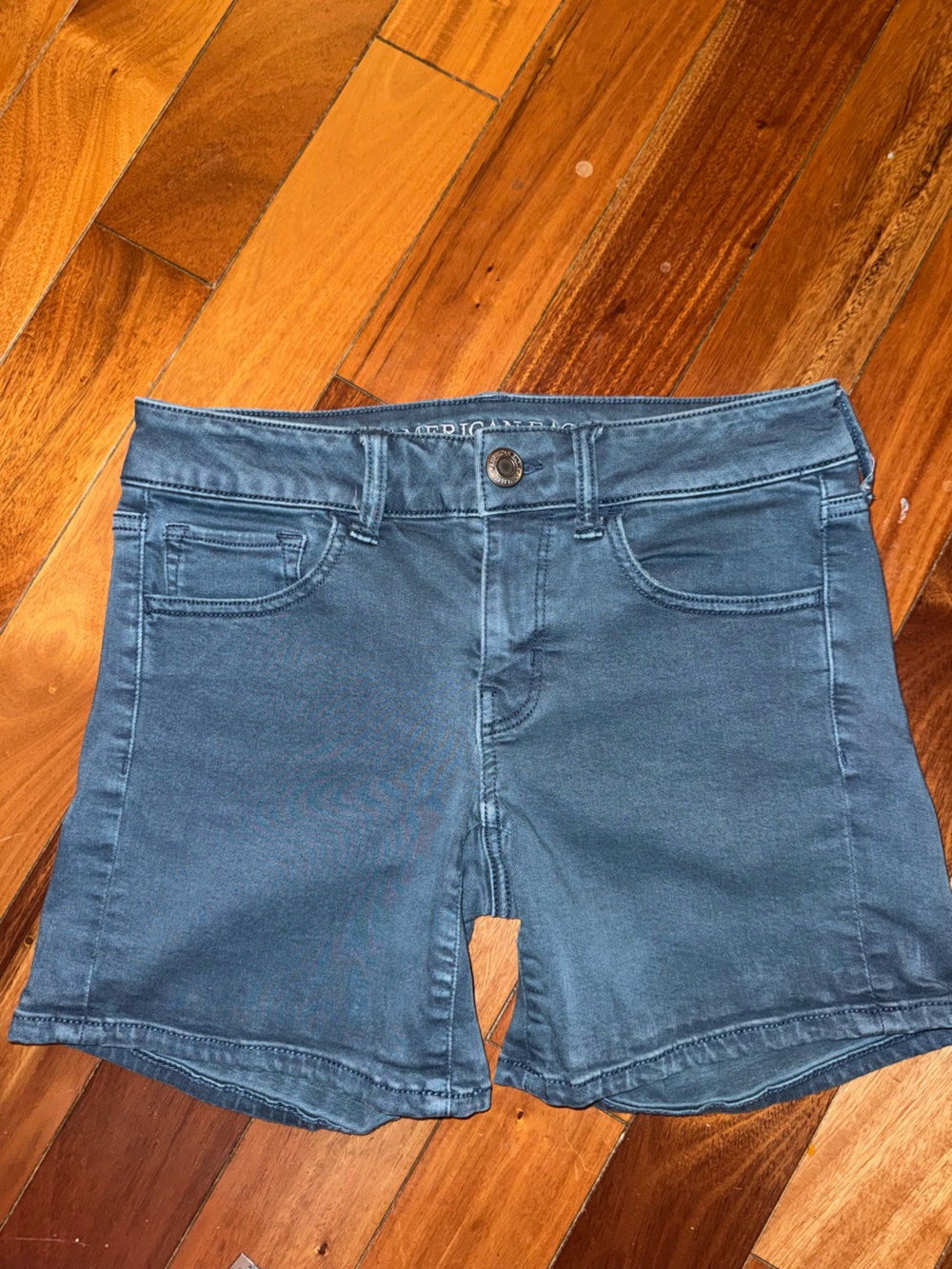 American Eagle Outfitters Women's Dark Blue Teal Stretch Shorts